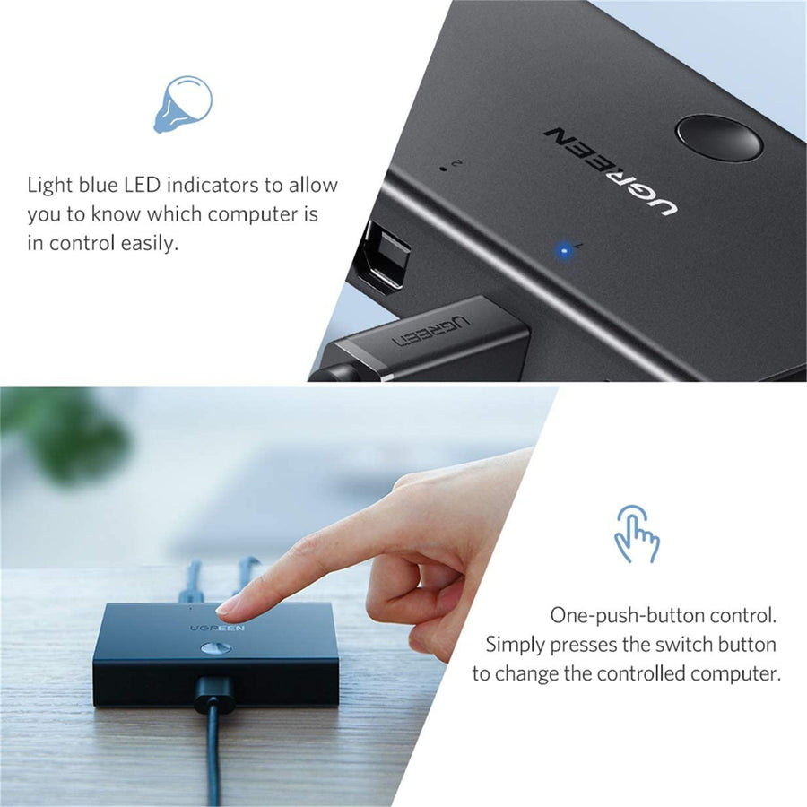 UG-30345 - UGREEN USB 2.0 Sharing Switch 2x1 (Black)