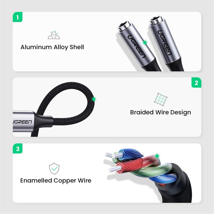 UGREEN  UG-30732 USB-C to 3.5mm Audio Splitter Cable