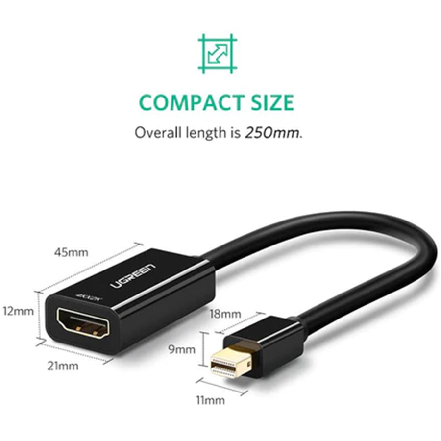 Ugreen Mini DP To HDMI Female Converter 4K Black