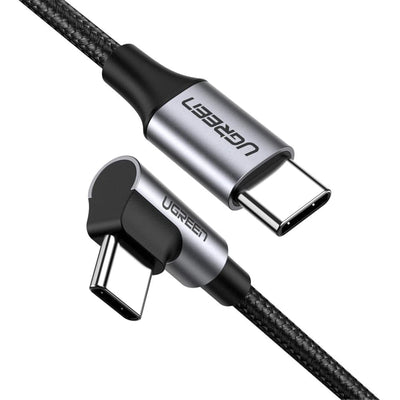 UG-50123 - Ugreen USB-C 2.0 Male To Angled USB-C 2.0 Male 3A Data Cable 1M