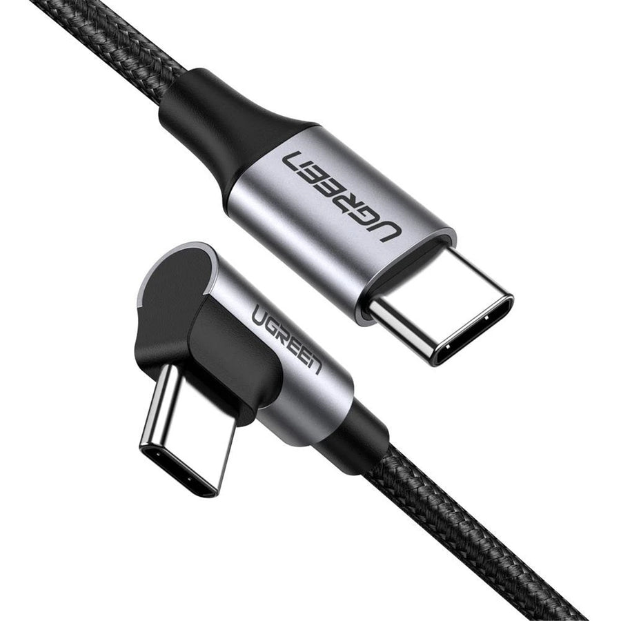 Ugreen USB-C 2.0 Male To Angled USB-C 2.0 Male 3A Data Cable 1M