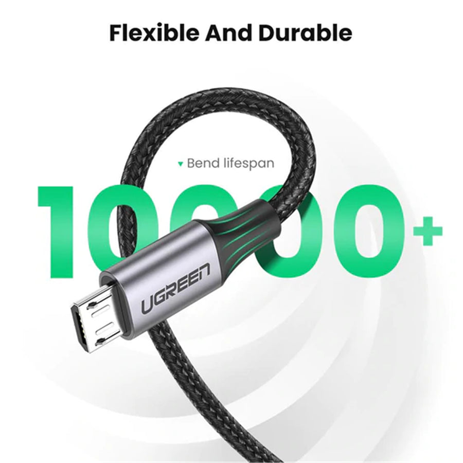 UGREEN  UG-60148 USB 2.0 USB-A to Micro USB Cable - 2m - Black