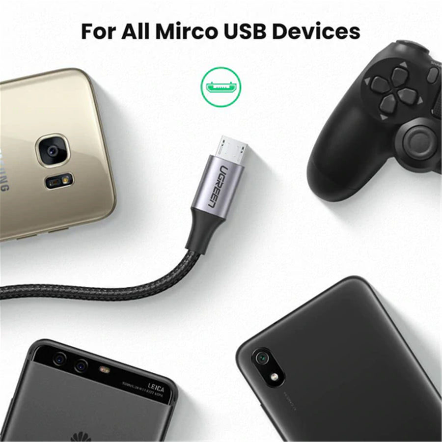 UGREEN  UG-60148 USB 2.0 USB-A to Micro USB Cable - 2m - Black