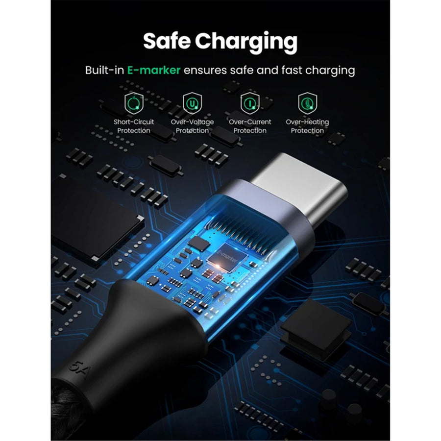 UG-70427 - Ugreen Type C 2.0 Male To Type C 2.0 Male 5A Data Cable 1M