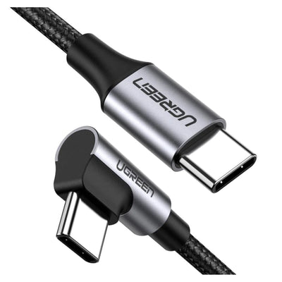 Ugreen USB-C 2.0 Male To Angled USB-C 2.0 Male 5A Data Cable 1M