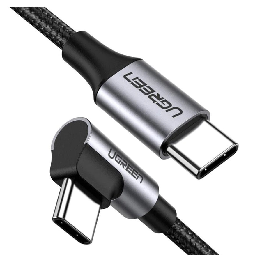 Ugreen USB-C 2.0 Male To Angled USB-C 2.0 Male 5A Data Cable 1M