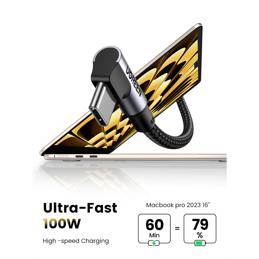 UGREEN  UG-70645 5A - 100W PD USB-C Cable - 2m - Black