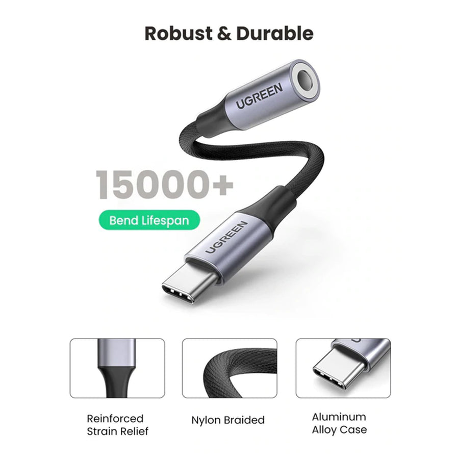 UG-80154 – Ugreen USB-C auf 3,5 mm Klinkenadapter mit Hi-Res DAC (24bit/96kHz)