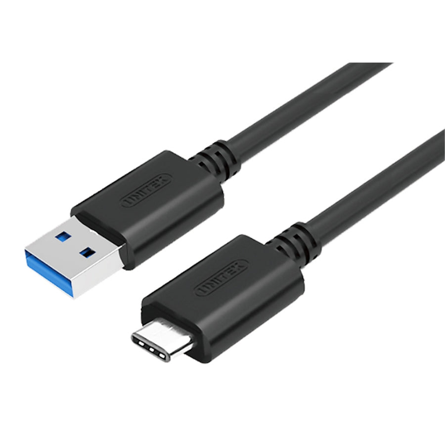 Unitek Y-C474BK - 1m USB 3.1 USB-C Male to USB-A Male Cable. Reversible USB-C Connector