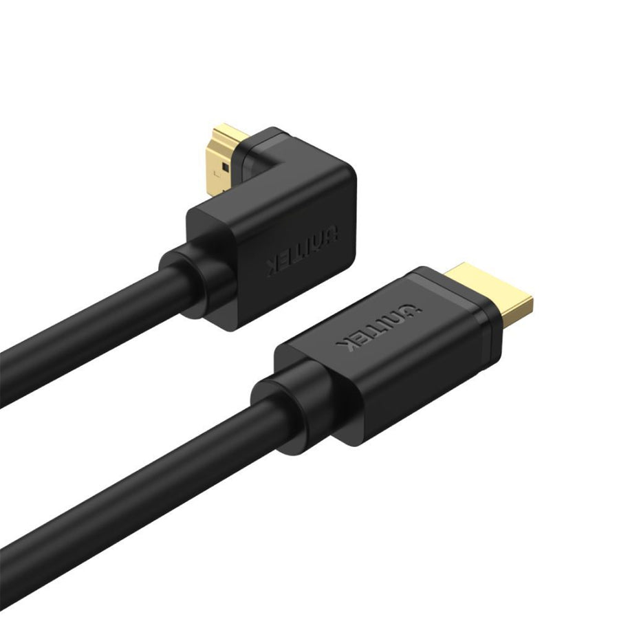 Unitek Y-C1002 - 4K HDMI 2.0 Right Angle Cable w/ 90 Degree Elbow. HDR10 HDCP2.2 3D & 7.1