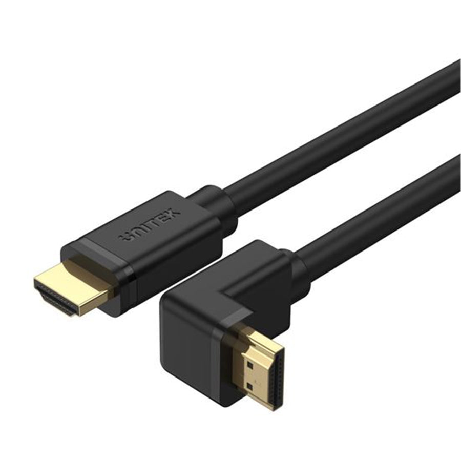 Unitek Y-C1009 - 4K HDMI 2.0 Right Angle Cable w/ 270 Degree Elbow. HDR10 HDCP2.2 3D & 7.1