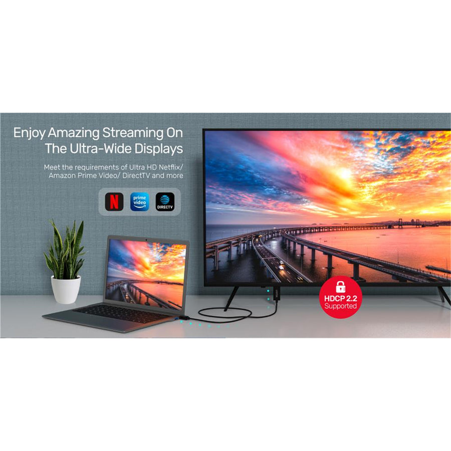 Unitek V1152A - 2M Mini DisplayPort to HDMI 1.4 Cable Supports 4K@30Hz HDR HDCP2.0 3D 7.1 Surround Sound