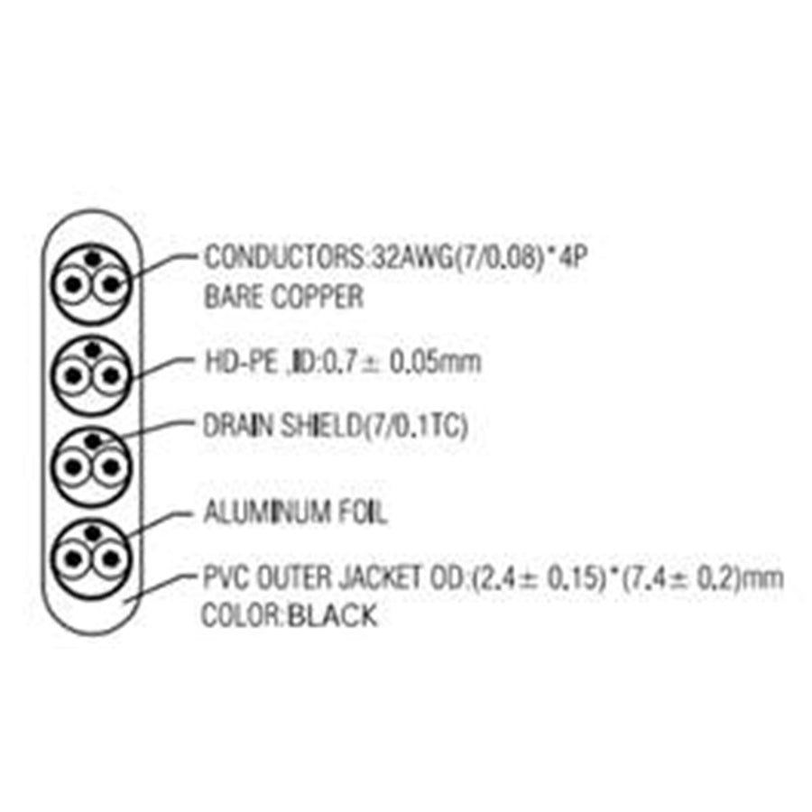 Unitek C1897BK-1M - 1m CAT 7 Black Flat SSTP 32AWG Patch Lead in PVC Jacket 500MHz Gold-plated Contacts