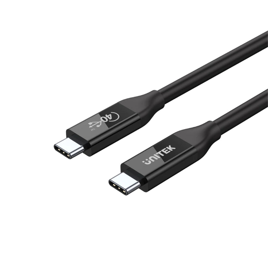Unitek C14100BK-0-8M - 0.8m USB4 USB-C to USB-C Cable Supports up to 40Gbps Transfer Rate 100W Power Delivery