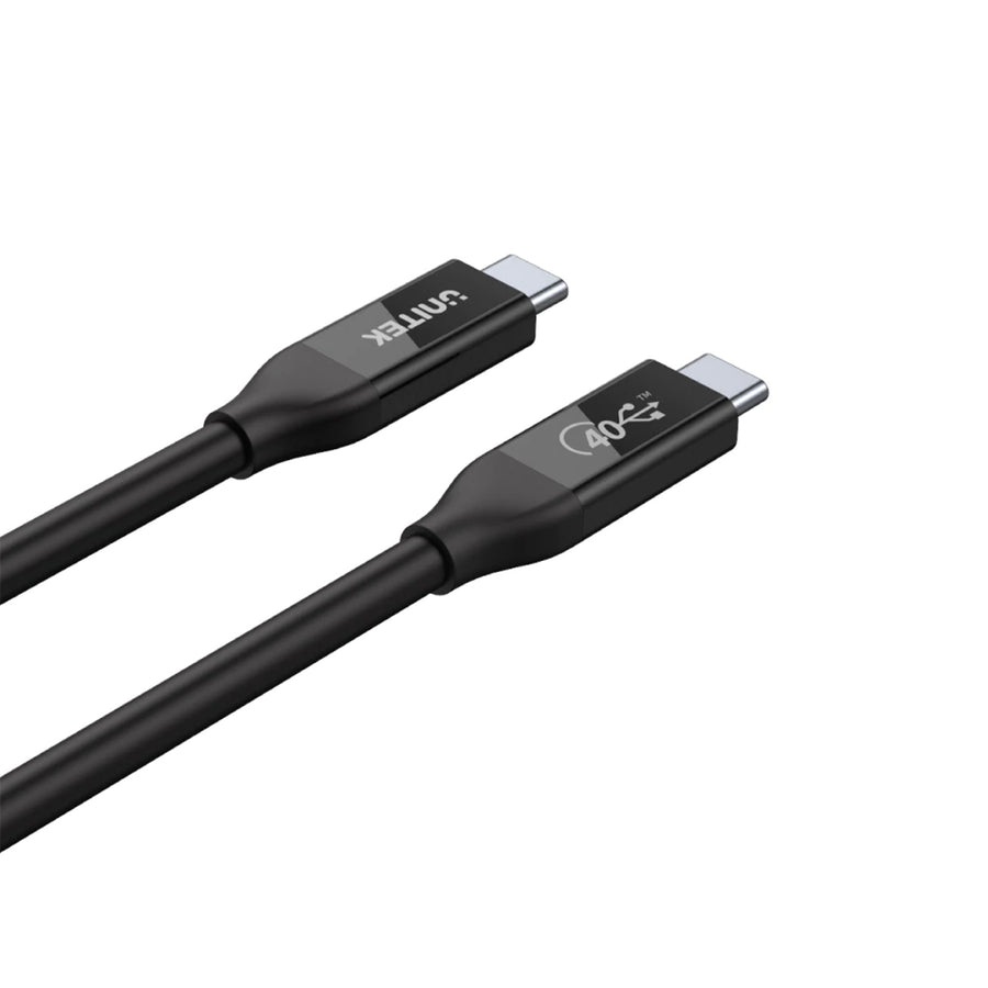 Unitek C14100BK-0-8M - 0.8m USB4 USB-C to USB-C Cable Supports up to 40Gbps Transfer Rate 100W Power Delivery