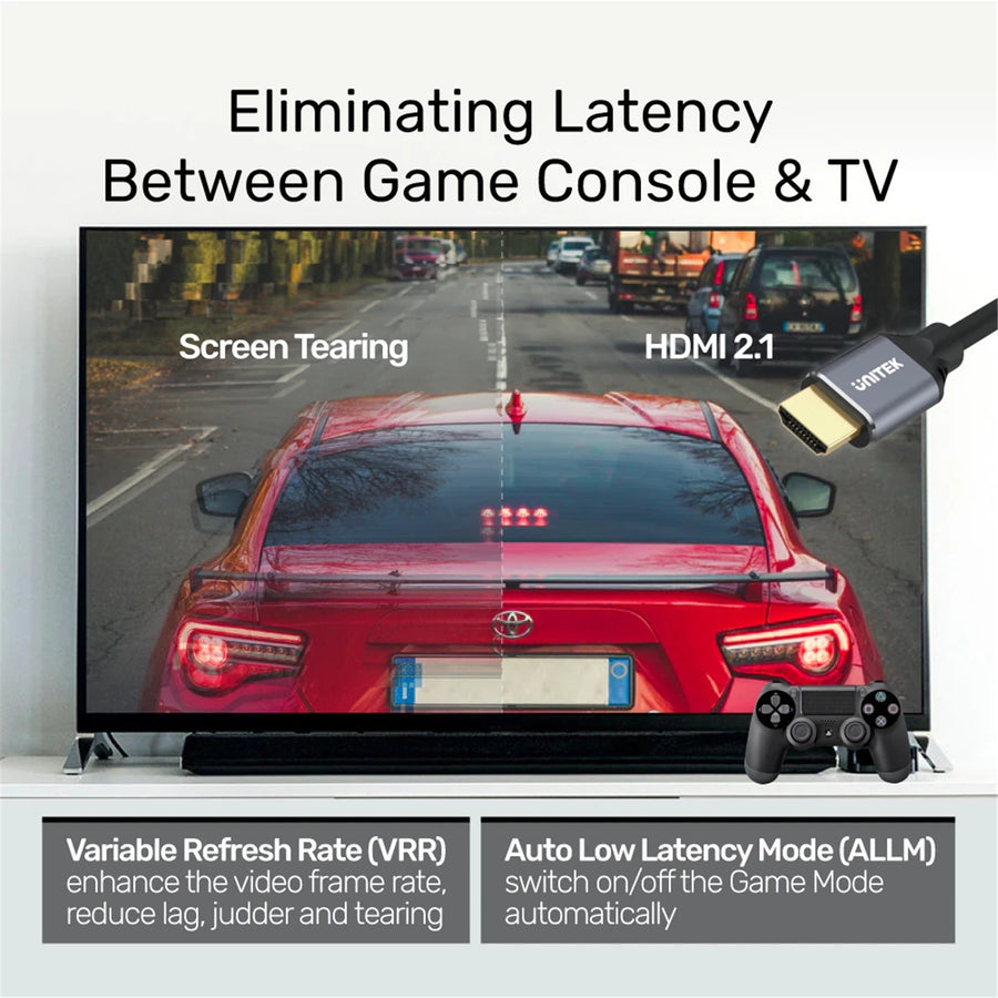 Unitek C137W - 1.5m HDMI 2.1 Full UHD Cable Supports up to 8K. Max. Res 7680x4320@60Hz & 4K@120Hz.