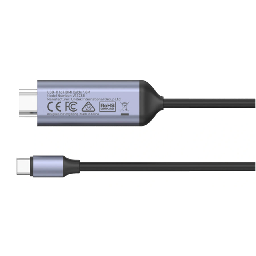 Unitek  V1423B  USB-C to HDMI Cable - 1.8m - Black + Grey