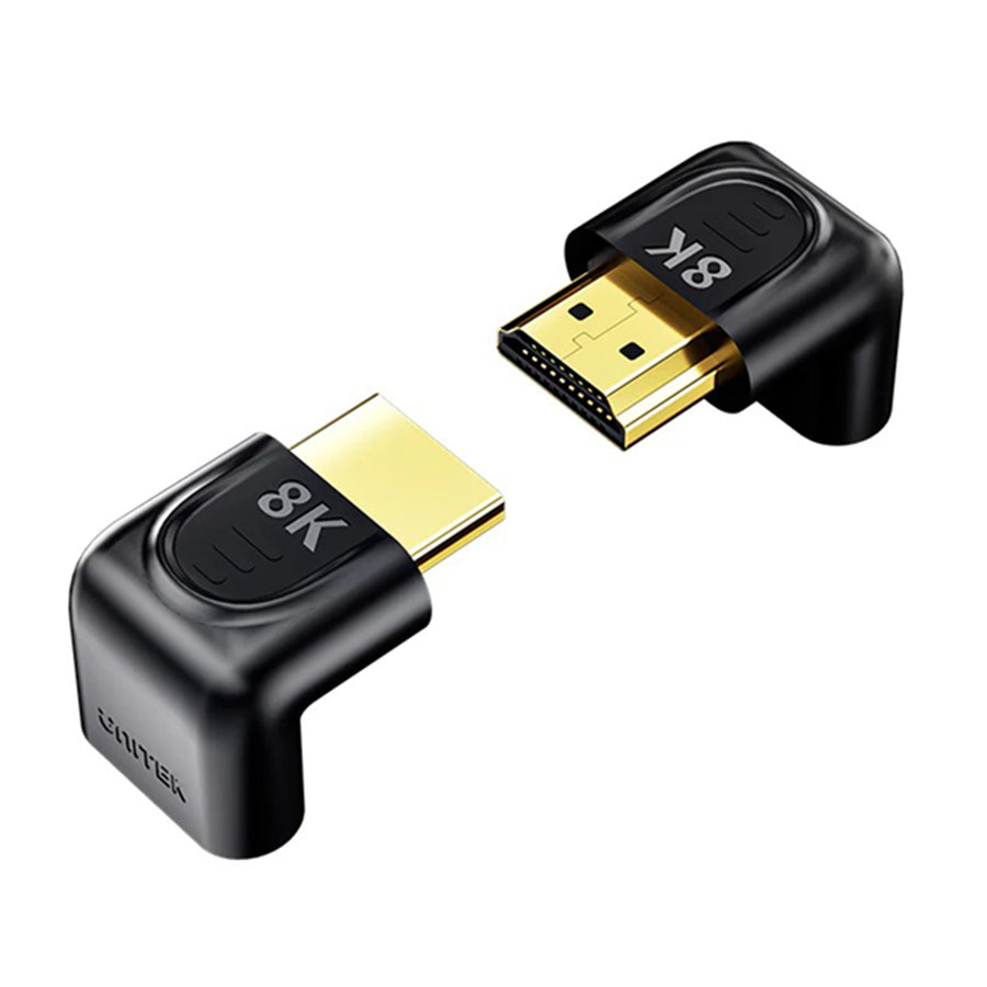 Unitek A1046A - 8K HDMI 90 & 270 Degree Right Angle Adapter w/ Gold-Plater Connectors