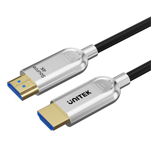 Unitek 10m HDMI 4K Fibre Optic 2.0 Cable w/ 24K Gold-plated Connectors. Supports HDR ARC