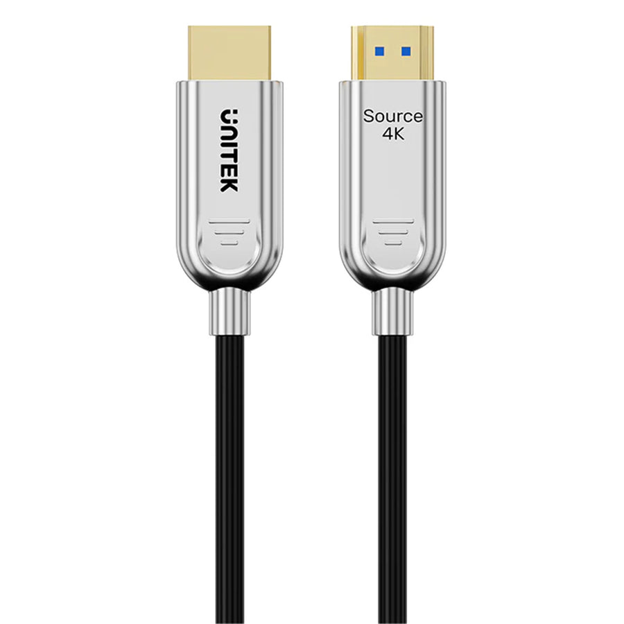 Unitek C11092A-15M - 15m HDMI 4K Fibre Optic 2.0 Cable w/ 24K Gold-plated Connectors. Supports HDR ARC