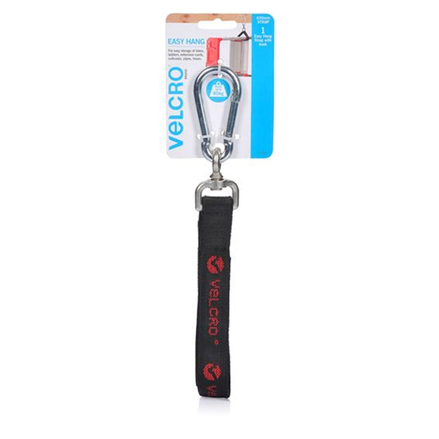 VELCRO VEL21127 - Easy Hang 630mm Strap w/ Hook. Store & Hold up to 80Kgs find a suitable anchor point