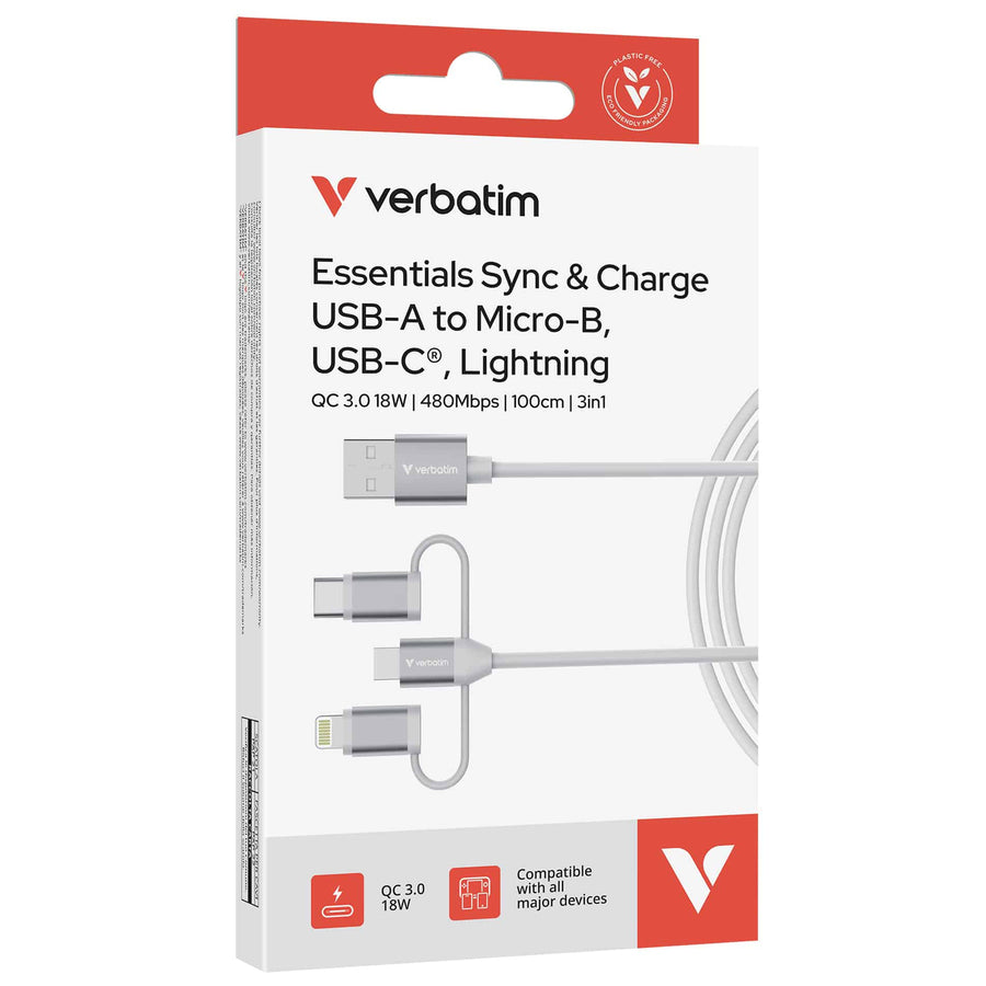 Verbatim 32394 3-IN-1 CABLE MICRO-B USB-C LIGHTNING