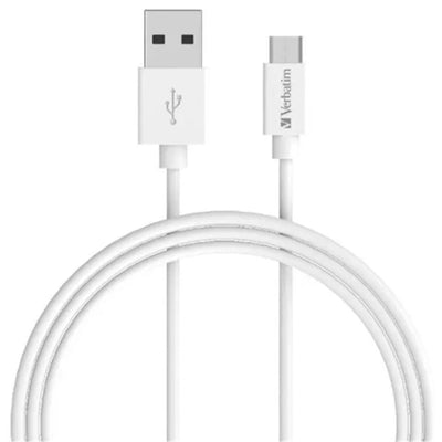 Verbatim  66579 3A USB-A to Micro-B Cable - 1m - White