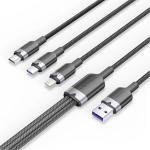 VEN- CTRBG - Vention USB 2.0 A Male to 3-in-1 USB-C & Lightning & Micro-B Male 6A Cable Aluminum Alloy Type