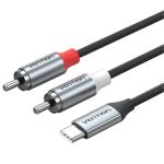 VEN-BILHF - Vention USB-C Male to 2RCA Male with DAC Audio Cable 1M Gray