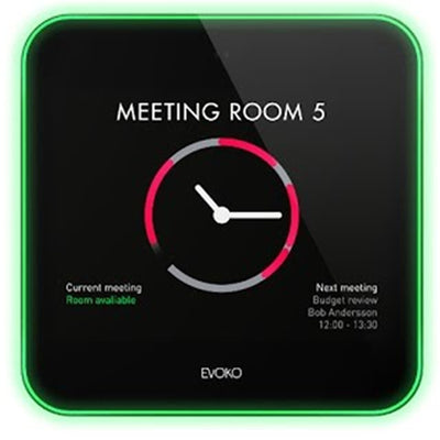 Evoko ERM2001 Liso Room Manager - 8" Display, Calender Services Support for Microsoft office 365, Exchange 2016, 2013, 2010, Google Apps for Work - 1Gb LAN port, 802.11n Wifi - RFID/NFC - PoE