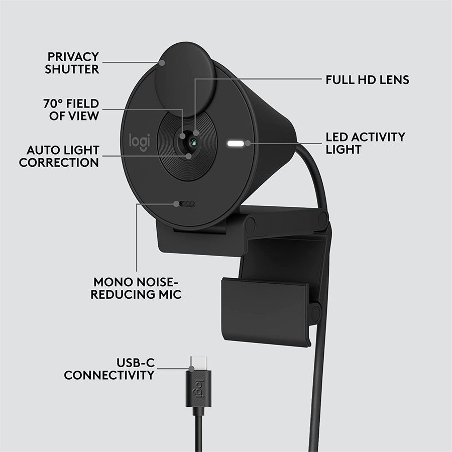 Logitech 960-001437 - BRIO 300 FULL HD WEBCAM - GRAPHITE