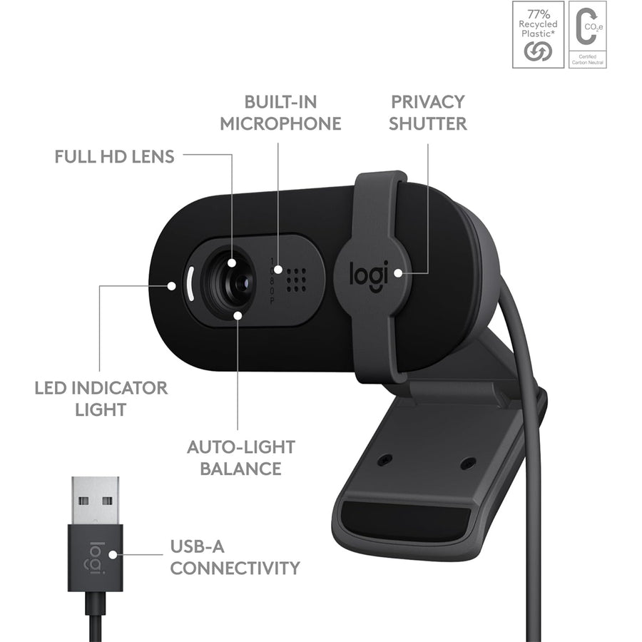 Logitech 960-001587 - BRIO 100 FULL HD WEBCAM - GRAPHIT