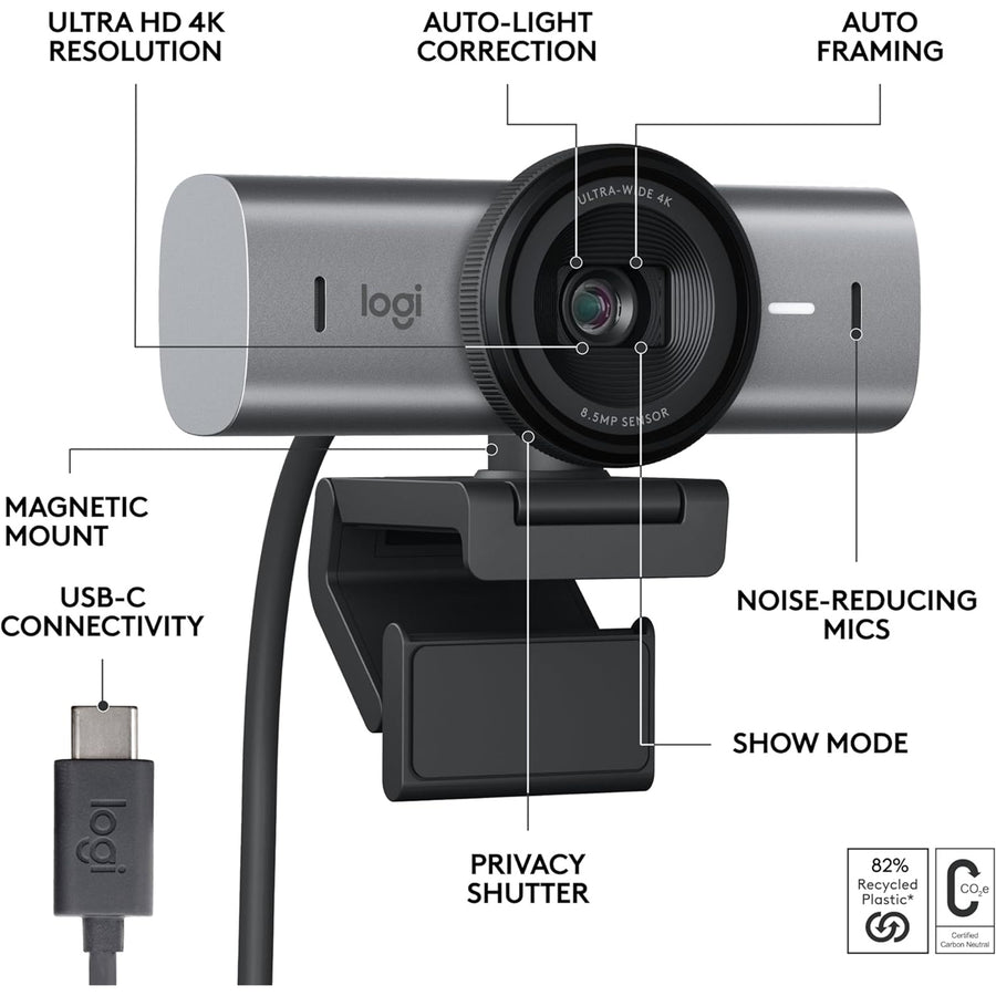 960-001548 - Logitech MX Brio Ultra HD 4K Webcam GRPH
