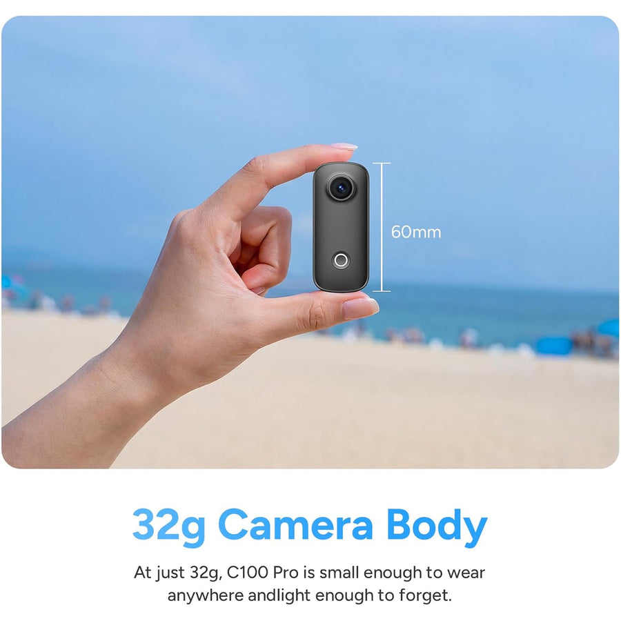 SJCAM C100Pro Action Camera 4K WiFi Magnetic DV Waterproof Hands-Free Thumb POV Cycling Combo - Black