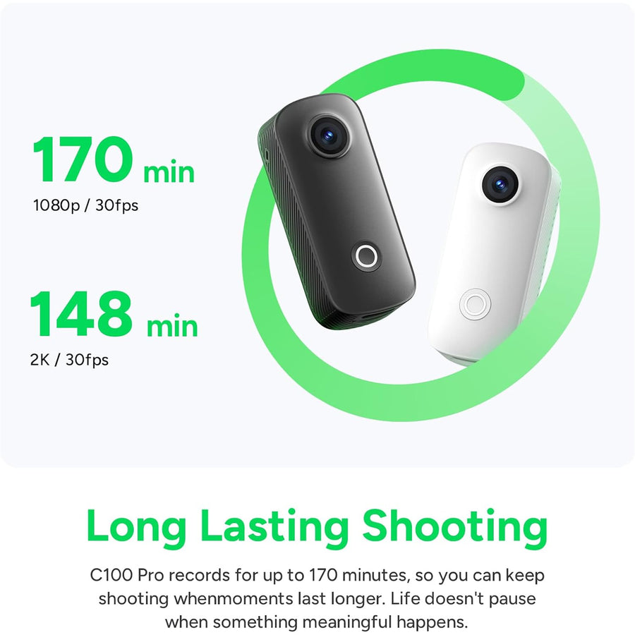 SJCAM C100Pro Action Camera 4K WiFi Magnetic DV Waterproof Hands-Free Thumb POV Cycling Combo - Black