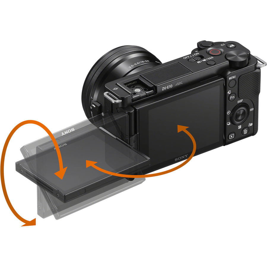 ZVE10KB - Sony Alpha ZVE10 24.2MP APS-C M/less Cam E Mount w/16-50 II Black