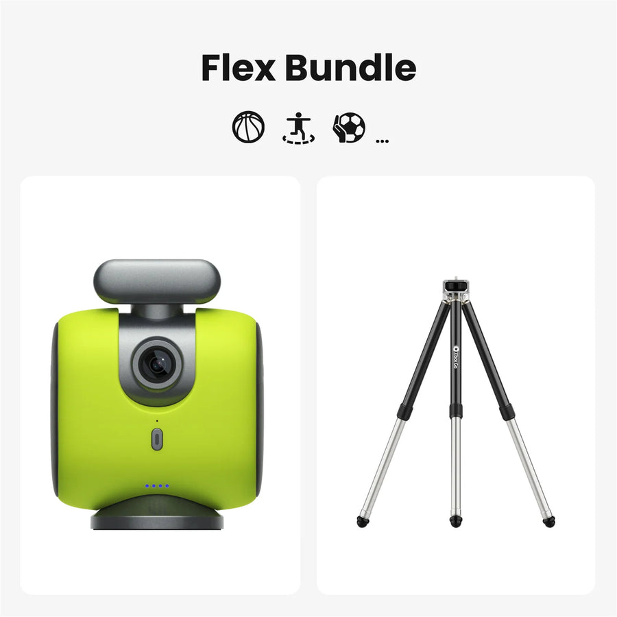 XbotGo  Chameleon Flex Bundle AI Auto Sports Action Camera With NT1 Tripod - (Lemon Green)
