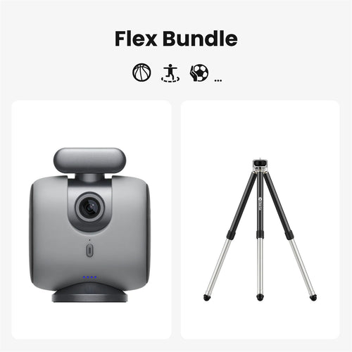 XbotGo  Chameleon Flex Bundle AI Auto Sports Action Camera With NT1 Tripod - (Lava Graphite)