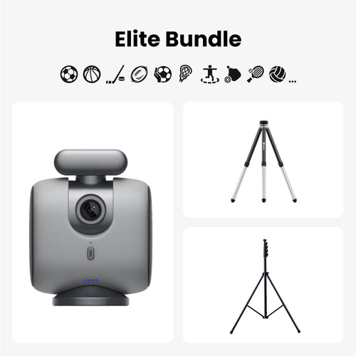 XbotGo  Chameleon Elite Bundle AI Auto Sports Action Camera With NT1 and NT4 Tripod - (Lava Graphite)