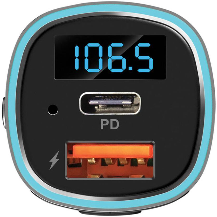 AERPRO BLUETOOTH FM TRANSMITTER WITH PD 30W USB C AND QUICK CHARGE 3.0 USB A