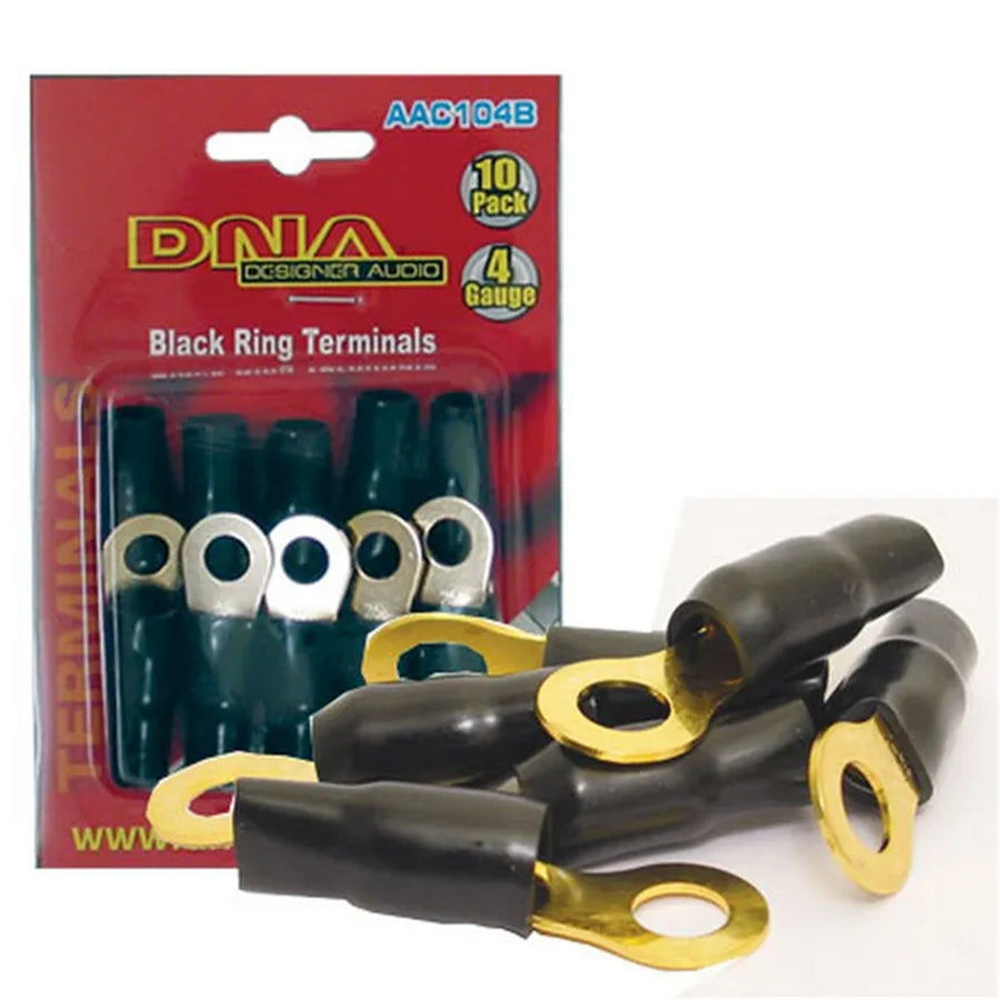 AAC104B - DNA 4 GAUGE RING TERMINAL BLACK (10 PACK)