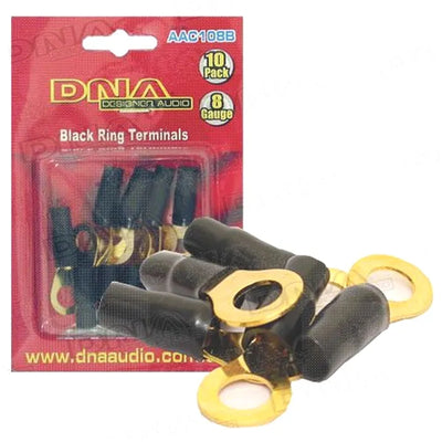 DNA AAC108B - 8 AWG Ringkabelschuh Schwarz (10 Stück)