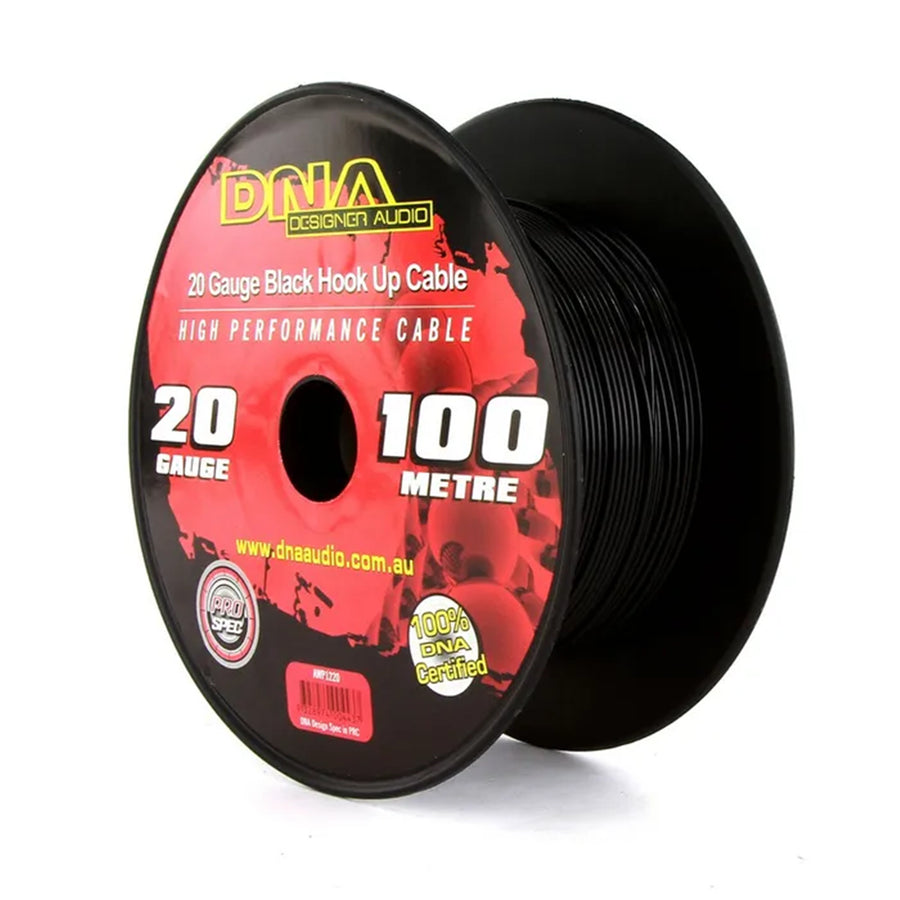 AWP1220 - DNA CABLE 20 GAUGE HOOK UP CABLE BLACK 100MTR