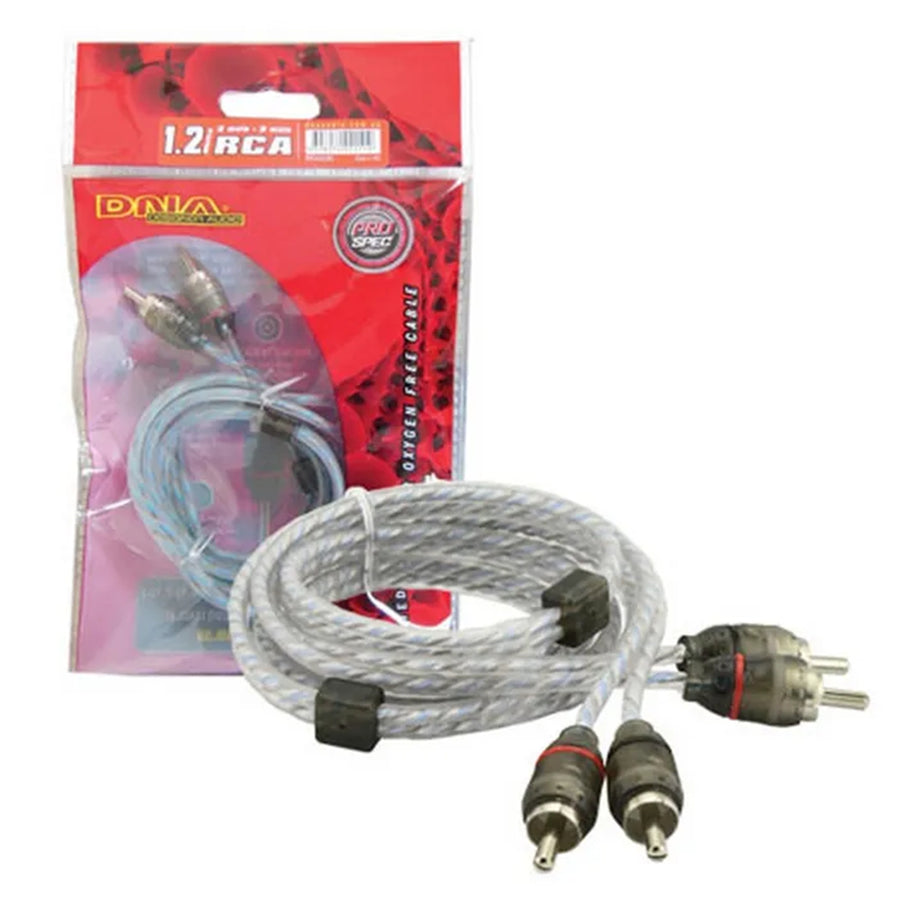 BRCA401BU - DNA PRO SPEC RCA CABLE 1.2MTR BLUE 2 TO 2 RCA