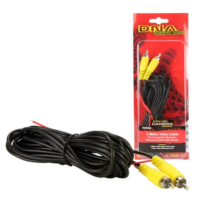 RVS006 - DNA CAMERA VIDEO CABLE RCA TO RCA WITH RED POWER WIRE 6 METRE