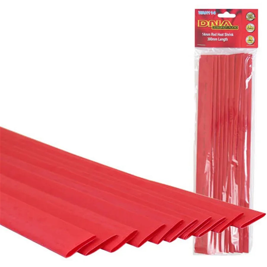 DNA WAH114 - HEATSHRINK 14MM RED (10 PACK)