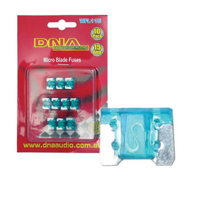 WFL115 - DNA BLADE FUSES MICRO 15 AMP FUSE LOW PROFILE FUSE ATT (10 PACK)