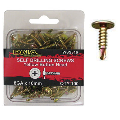 DNA WSS816 – Linsenkopf-Bohrschrauben, selbstbohrend, schwarz, 8G 16MM (100er-Pack)