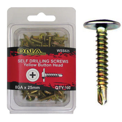 DNA SCREW BUTTON HEAD SELF DRILLING BLACK 8G 25MM (100 PACK)