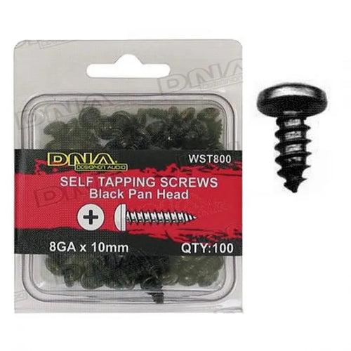 DNA WST800 - SCREW PAN HEAD SELF TAPPING BLACK 8G 10MM (100 PACK)